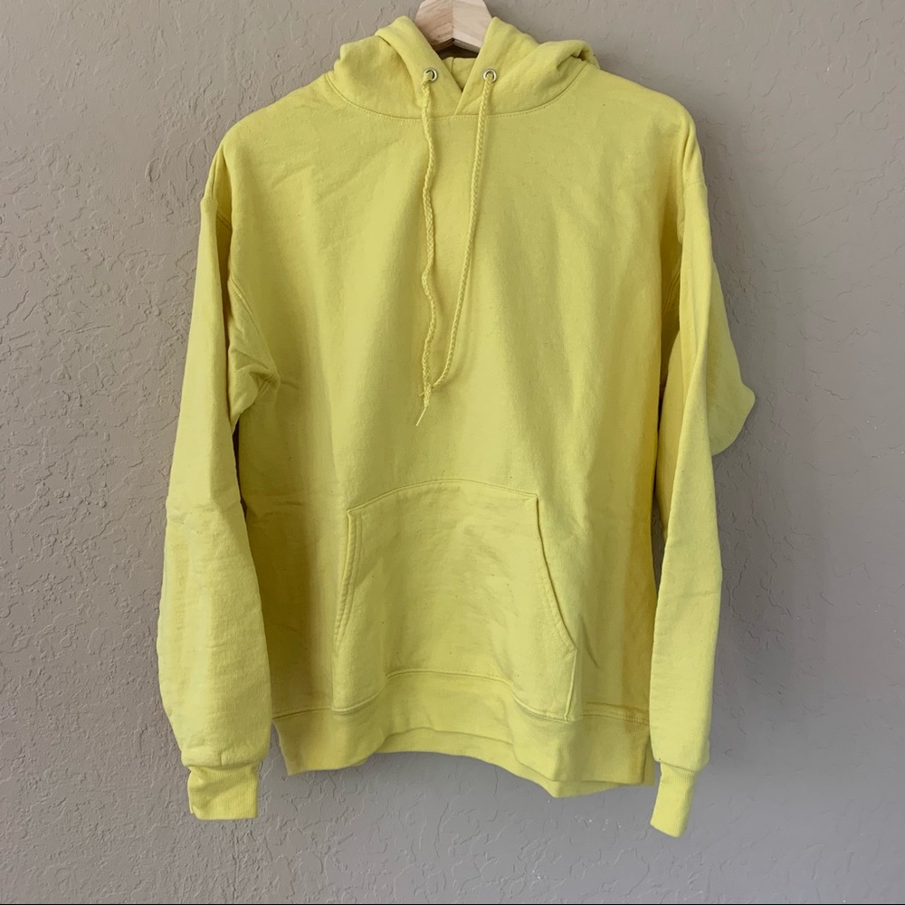 Bright Yellow Hanes Hoodie Medium